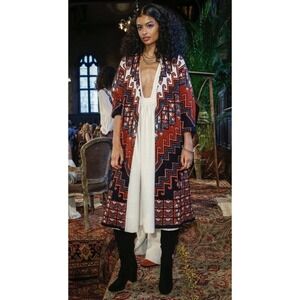 Mara Hoffman Bolnisi Rug Sweater Coat Womens XS $495 ASO Zoe of This Is Us